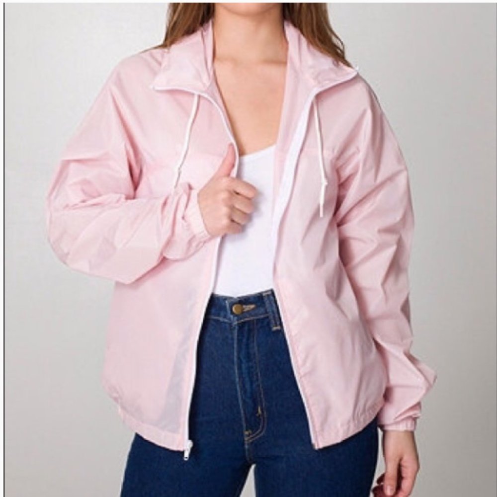 American apparel unisex pink windbreaker